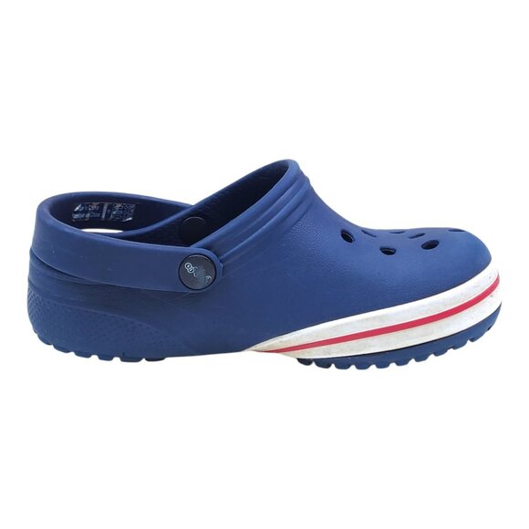 Jibbitz by Crocs Clogs For Kids Size C9 Navy with Red & White Stripe Slip-On - Picture 6 of 9